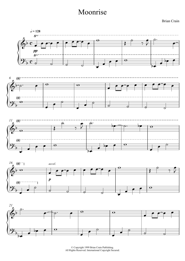 Brian Crain Moonrise Musik Noten - Piano Solo - 120733-0