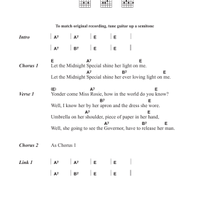 Brownie McGhee The Midnight Special Musik Noten - Guitar Chords/Lyrics - 119055-0