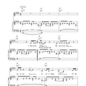 Bryan Adams 18 Til I Die Musik Noten - Piano, Vocal & Guitar Chords - 15488-0