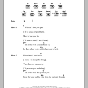 Bryan Adams All For Love Musik Noten - Guitar Chords/Lyrics - 100767-0