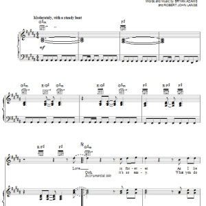 Bryan Adams Thought I'd Died And Gone To Heaven Musik Noten - Piano, Vocal & Guitar Chords - 19843-0