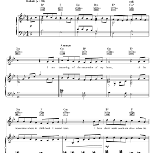 Bryn Terfel My Little Welsh Home Musik Noten - Piano, Vocal & Guitar Chords - 123757-0