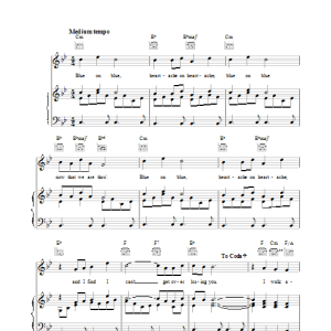 Burt Bacharach Blue On Blue Musik Noten - Piano, Vocal & Guitar Chords - 15456-0