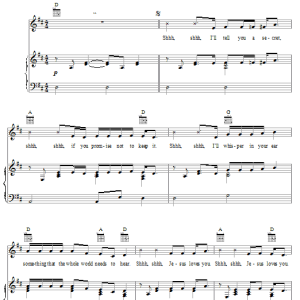 C. Aaron Wilburn Shhh Musik Noten - Piano, Vocal & Guitar Chords - 27057-0