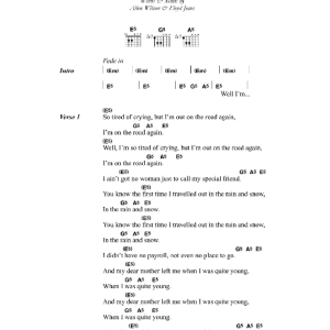 Canned Heat On The Road Again Musik Noten - Guitar Chords/Lyrics - 46602-0