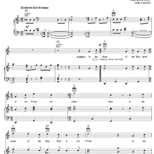 Carly Simon In The Name Of The Hundred Acre Wood Musik Noten - Piano, Vocal & Guitar Chords - 51896-0