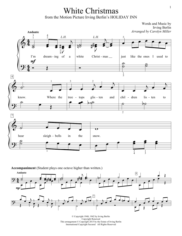 Carolyn Miller White Christmas Musik Noten - Educational Piano - 161367-0