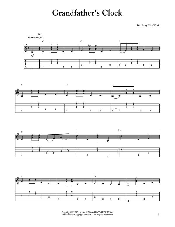 Carter Style Guitar Grandfather's Clock Musik Noten - Solo Guitar - 157627-0