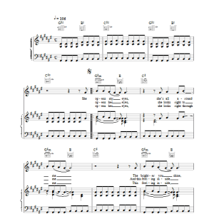 Cast She Sun Shines Musik Noten - Piano, Vocal & Guitar Chords - 17876-0