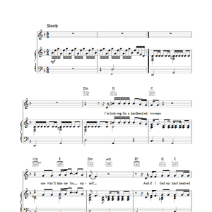 Cat Stevens Hard Headed Woman Musik Noten - Piano, Vocal & Guitar Chords - 33769-0