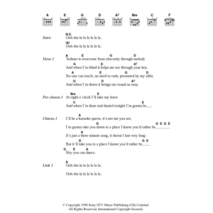 Catatonia Karaoke Queen Musik Noten - Guitar Chords/Lyrics - 104555-0