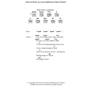 Catatonia Lost Cat Musik Noten - Guitar Chords/Lyrics - 105331-0