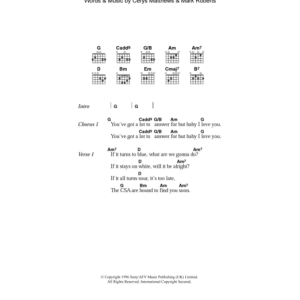 Catatonia You've Got A Lot To Answer For Musik Noten - Guitar Chords/Lyrics - 108967-0