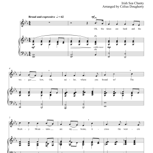 Celius Dougherty Across The Western Ocean (Five Sea Chanties, No. 3) Musik Noten - Piano & Vocal - 177818-0