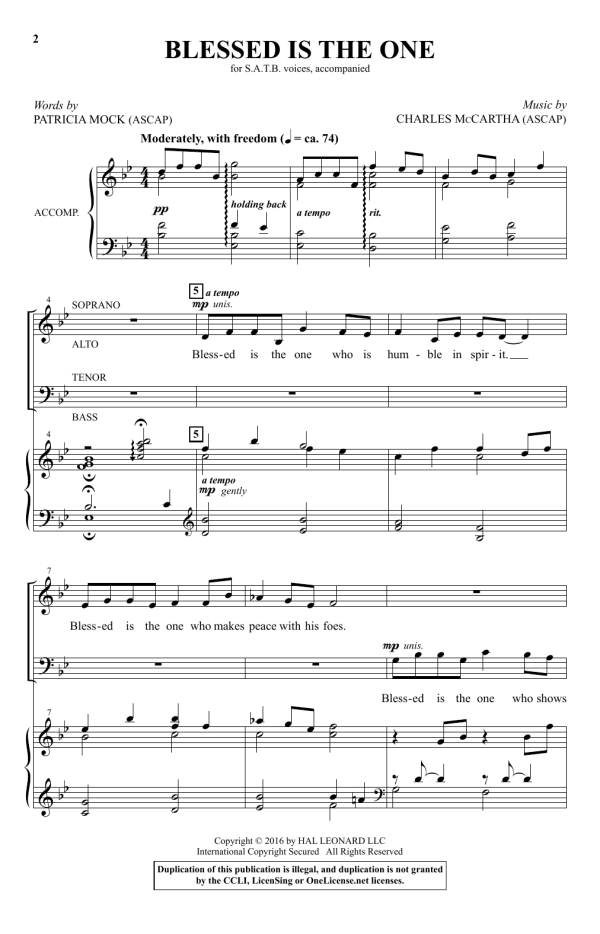 Charles McCartha Blessed Is The One Musik Noten - SATB Choir - 175611-0