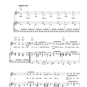 Charlie Foxx Mocking Bird Musik Noten - Piano, Vocal & Guitar Chords - 37338-0