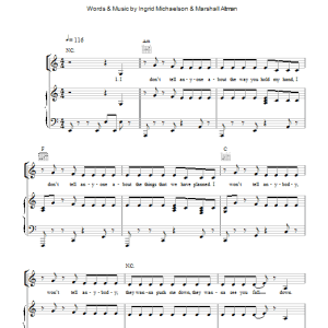 Cheryl Cole Parachute Musik Noten - Piano, Vocal & Guitar Chords - 153837-0