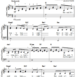 Chicago Love Me Tomorrow Musik Noten - Easy Piano - 25421-0
