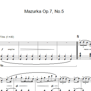 Chopin Mazurka Op 7 No 5 Musik Noten - Piano Solo - 24394-0