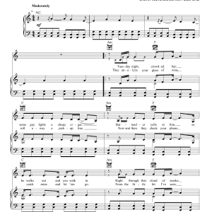 Chris Young Lonely Eyes Musik Noten - Piano, Vocal & Guitar Chords - 158612-0