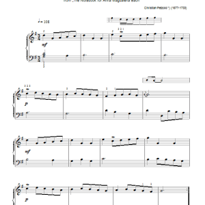 Christian Petzold Minuet from Notebook For Anna Magdalena Musik Noten - Piano Solo - 46192-0