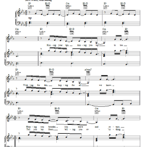Christina Aguilera All I Need Musik Noten - Piano, Vocal & Guitar Chords - 82502-0