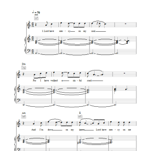 Christina Aguilera Mercy On Me Musik Noten - Piano, Vocal & Guitar Chords - 37089-0