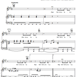 Christina Aguilera Slow Down Baby Musik Noten - Piano, Vocal & Guitar Chords - 62436-0