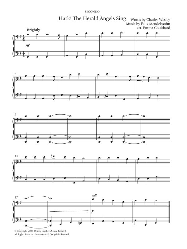 Christmas Carol Hark! The Herald Angels Sing Musik Noten - Piano Solo - 122497-0