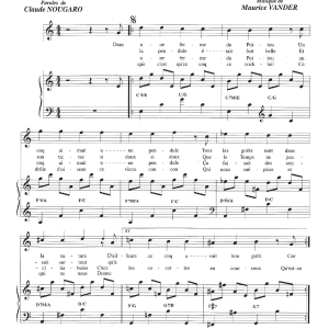 Claude Nougaro Le Coq Et La Pendule Musik Noten - Piano & Vocal - 115720-0