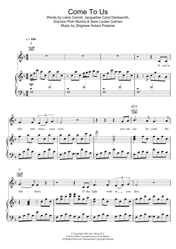 Cliff Richard Come To Us Musik Noten - Piano, Vocal & Guitar Chords - 115089-0
