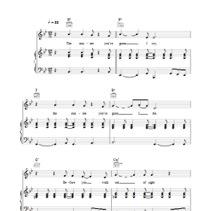 Cliff Richard The Minute You're Gone Musik Noten - Piano, Vocal & Guitar Chords - 31038-0