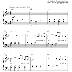 Coldplay A Sky Full Of Stars (arr. Phillip Keveren) Musik Noten - Big Note Piano - 162091-0