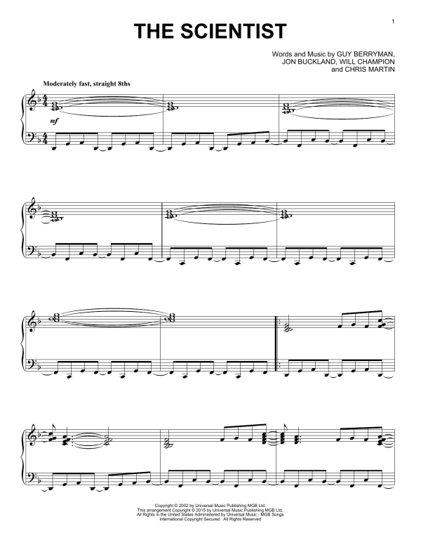 Coldplay The Scientist [Jazz version] Musik Noten - Piano Solo - 161929-0