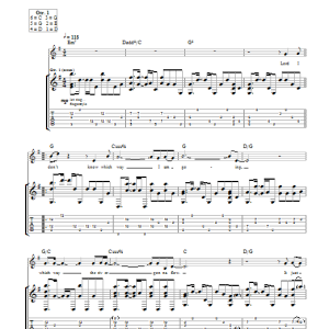 Coldplay U.F.O. Musik Noten - Guitar Tab - 112012-0