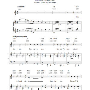 Cole Porter Down In The Depths (On The Ninetieth Floor) Musik Noten - Piano, Vocal & Guitar Chords - 38198-0