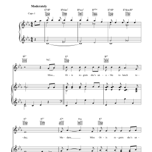 Cole Porter Miss Otis Regrets Musik Noten - Piano, Vocal & Guitar Chords - 40005-0