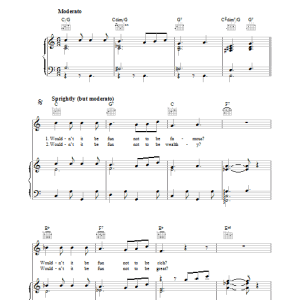 Cole Porter Wouldn't It Be Fun? Musik Noten - Piano, Vocal & Guitar Chords - 38163-0