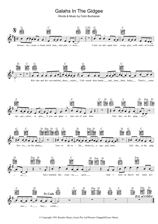 Colin Buchanan Galahs In The Gidgee Musik Noten - Lead Sheet / Fake Book - 39363-0