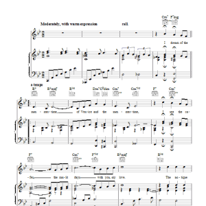 Connie Francis Summertime In Venice Musik Noten - Piano, Vocal & Guitar Chords - 102922-0