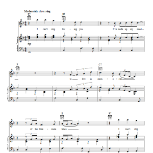 Conway Twitty I Can't Stop Loving You Musik Noten - Piano, Vocal & Guitar Chords - 94725-0