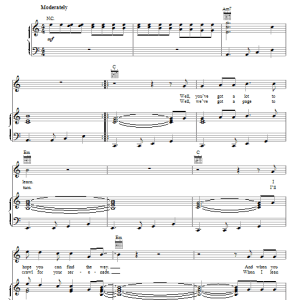 Cory Chisel And The Wandering Sons Angel Of Mine Musik Noten - Piano, Vocal & Guitar Chords - 74696-0