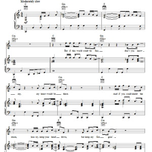 Cory Chisel And The Wandering Sons My Heart Would Be There Musik Noten - Piano, Vocal & Guitar Chords - 74680-0