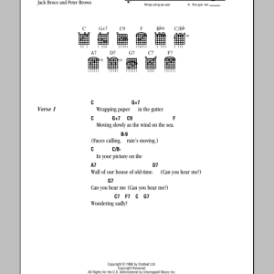 Cream Wrapping Paper Musik Noten - Guitar Chords/Lyrics - 79513-0