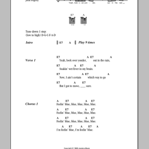 Creedence Clearwater Revival Feelin' Blue Musik Noten - Guitar Chords/Lyrics - 81590-0