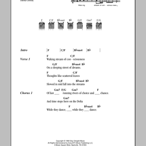 Crosby, Stills & Nash Delta Musik Noten - Guitar Chords/Lyrics - 153812-0