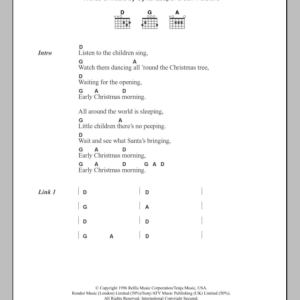 Cyndi Lauper Early Christmas Morning Musik Noten - Guitar Chords/Lyrics - 102211-0
