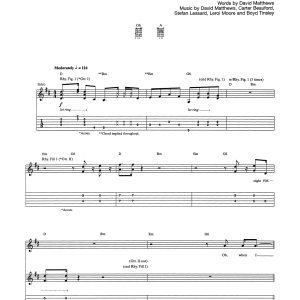Dave Matthews Band Lie In Our Graves Musik Noten - Guitar Tab - 166677-0