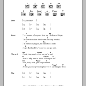David Bowie Cracked Actor Musik Noten - Guitar Chords/Lyrics - 101403-0