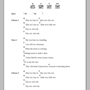 David Bowie Day-In Day-Out Musik Noten - Guitar Chords/Lyrics - 101473-0